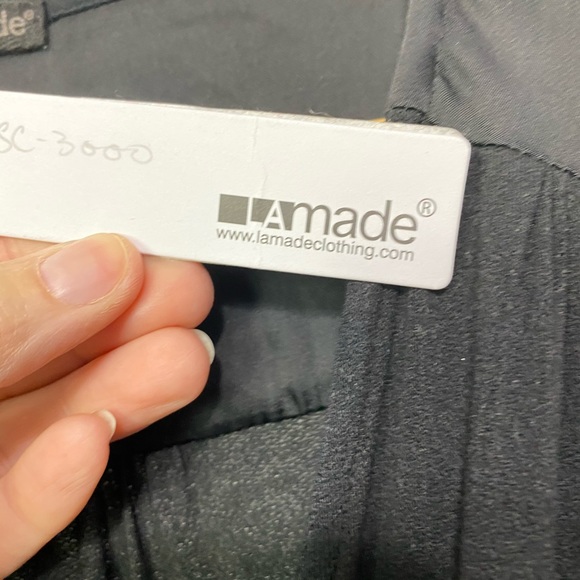 NWT- LA Made Black V neck long sleeve slit Surplice Maxi dress SM - Picture 9 of 11